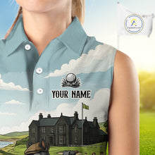 Load image into Gallery viewer, Scottish Terrier Womens Sleeveless Polo Golf Shirts, Vintage Dog Shirt, Dad Golf Gift NBT609