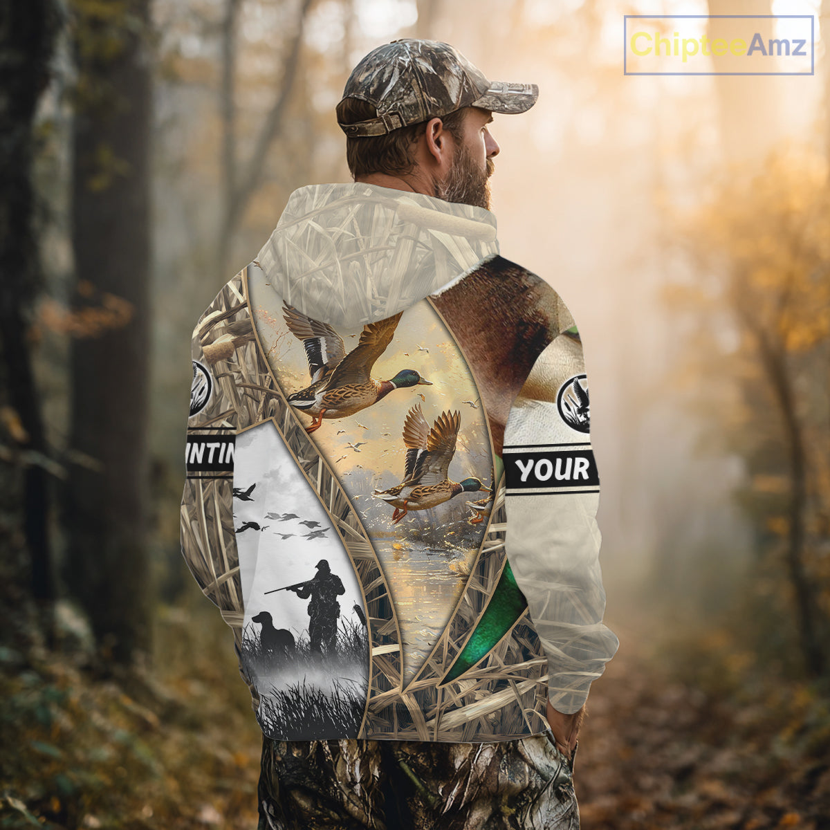 Custom Mallard Duck Hunting Camo 3D Printed Shirts, Personalized Duck Hunting Gifts NBT131