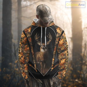 Custom Whitetail Deer Hunting Autumn Dark Camouflage 3D Shirts, Best Gift Ideas for Hunters NBT241