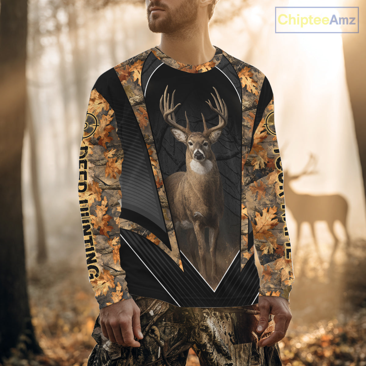 Custom Whitetail Deer Hunting Autumn Dark Camouflage 3D Shirts, Best Gift Ideas for Hunters NBT241