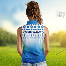 Load image into Gallery viewer, Personalized Green Sleeveless Golf Polos Shirts For Women Custom Golf Ball Women Golf Tops NBT535