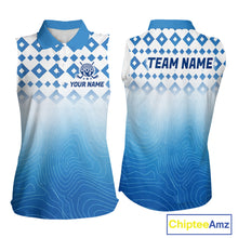 Load image into Gallery viewer, Personalized Green Sleeveless Golf Polos Shirts For Women Custom Golf Ball Women Golf Tops NBT535