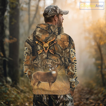 Whitetail Deer 3D All Over Printed Fall Season Camo Custom Name Best Gifts for Hunters NBT69