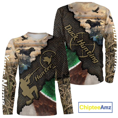 Mallard Duck Hunting Shirts, Personalized Hunting Clothes, Duck Hunting Camo Shirts, Duck Hunting Gifts NBT76