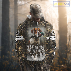 Mallard Duck Hunting Camouflage Shirts With Brittany Dog, Duck Hunting Season, Hunting Gifts NBT180