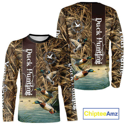 Best Duck Hunting Camouflage Custom Name 3D Shirts, Personalized Duck Hunting Gifts NBT113