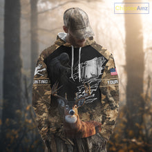 Load image into Gallery viewer, Brown Camo Whitetail Deer Hunting Shirt – Personalized Bow Hunting Apparel for Men, Hunter Gifts NBT28