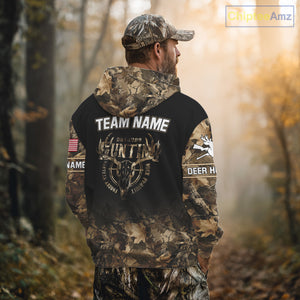 Brown Camo Whitetail Deer Hunting Shirt – Personalized Bow Hunting Apparel for Men, Hunter Gifts NBT28
