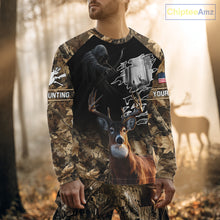 Load image into Gallery viewer, Brown Camo Whitetail Deer Hunting Shirt – Personalized Bow Hunting Apparel for Men, Hunter Gifts NBT28