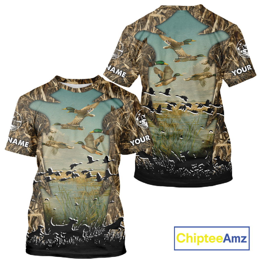 Waterfowl Duck Hunting Camouflage 3D Printing Shirts, Personalized Duck Hunting Shirts NBT137
