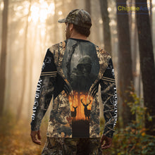 Load image into Gallery viewer, Best Deer Hunting Camo Shirts with Buck Head - Big Game Hunting Gifts for Men NBT49