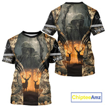 Load image into Gallery viewer, Best Deer Hunting Camo Shirts with Buck Head - Big Game Hunting Gifts for Men NBT49