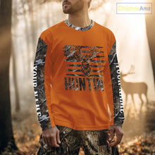 Load image into Gallery viewer, Personalized Deer Hunting Orange Camouflage Custom Name 3D Print Shirt, Deer Hunting Gifts NBT82