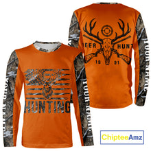 Load image into Gallery viewer, Personalized Deer Hunting Orange Camouflage Custom Name 3D Print Shirt, Deer Hunting Gifts NBT82