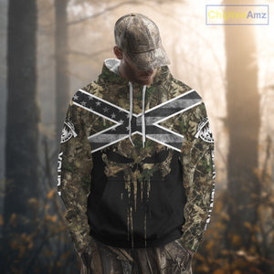Deer Hunting Shirts with Black US Flag, Camouflage Deer Hunting Shirt, Hunting Gifts for Men NBT97