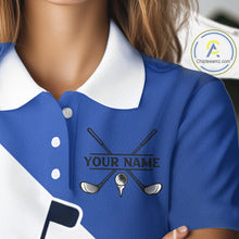 Load image into Gallery viewer, Blue Golf Bag Womens Golf Polo Shirts Custom Golf Shirts, Golf Attire For Ladies NBT579