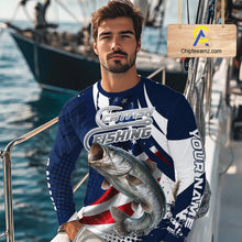 Load image into Gallery viewer, Catfish Fishing American Flag Custom Long Sleeve Tournament Fishing Shirts, Team Catfish Shirts NBT718
