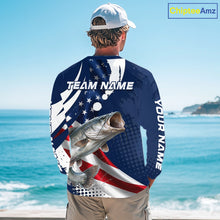 Load image into Gallery viewer, Catfish Fishing American Flag Custom Long Sleeve Tournament Fishing Shirts, Team Catfish Shirts NBT718