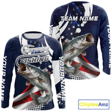 Load image into Gallery viewer, Catfish Fishing American Flag Custom Long Sleeve Tournament Fishing Shirts, Team Catfish Shirts NBT718