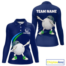 Load image into Gallery viewer, Blue Funny Golf Ball Custom Team Polo Shirt, Personalized Womens Golf Polo Shirt, Golf Lovers Gift NBT604