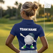 Load image into Gallery viewer, Blue Funny Golf Ball Custom Team Polo Shirt, Personalized Womens Golf Polo Shirt, Golf Lovers Gift NBT604