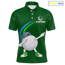 Load image into Gallery viewer, Green Funny Golf Ball Custom Team Polo Shirt, Personalized Mens Golf Polo Shirt, Golf Lovers Gift NBT605