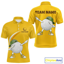 Load image into Gallery viewer, Yellow Funny Golf Ball Custom Team Polo Shirt, Personalized Mens Golf Polo Shirt, Golf Lovers Gift NBT606