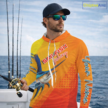 Load image into Gallery viewer, Custom Sailfish Saltwater Long Sleeve Hooded Fishing Shirts, Long Sleeve Performance Fishing Shirts NBT428