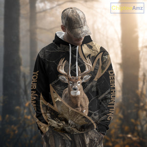 Best Whitetail Deer Hunting Black Camouflage 3D Printing Shirts, Gift Ideas for Hunters NBT236