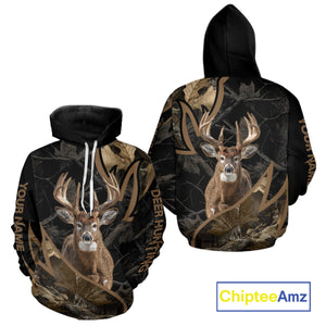 Best Whitetail Deer Hunting Black Camouflage 3D Printing Shirts, Gift Ideas for Hunters NBT236