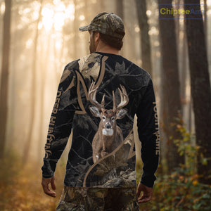 Best Whitetail Deer Hunting Black Camouflage 3D Printing Shirts, Gift Ideas for Hunters NBT236