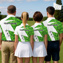 Load image into Gallery viewer, Green And White Golf Pattern Polo Golf Shirt For Men Custom Mens Golf Clothes, Golf Gifts NBT677