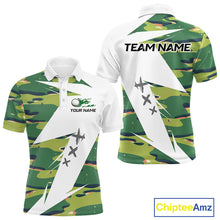 Load image into Gallery viewer, Green And White Retro Golf Pattern Polo Golf Shirt For Men Custom Mens Golf Clothes, Golf Gifts NBT678