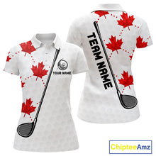 Load image into Gallery viewer, Custom Canadian Flag Womens Golf Polo Shirt Custom Maple Leaves Canada Golf Shirt For Ladies, Golf Gifts NBT556