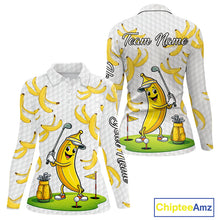 Load image into Gallery viewer, Funny Banana Pattern Golf Women's Polo Shirt, Team Golf Clothes, Golf Gifts NBT610