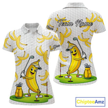 Load image into Gallery viewer, Funny Banana Pattern Golf Women's Polo Shirt, Team Golf Clothes, Golf Gifts NBT610