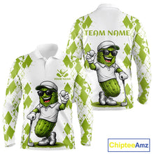 Load image into Gallery viewer, Funny Pickles Mens Golf Polo Shirt, Matching Golf Polo, Argyle Pattern Golf Shirts For Mens NBT611