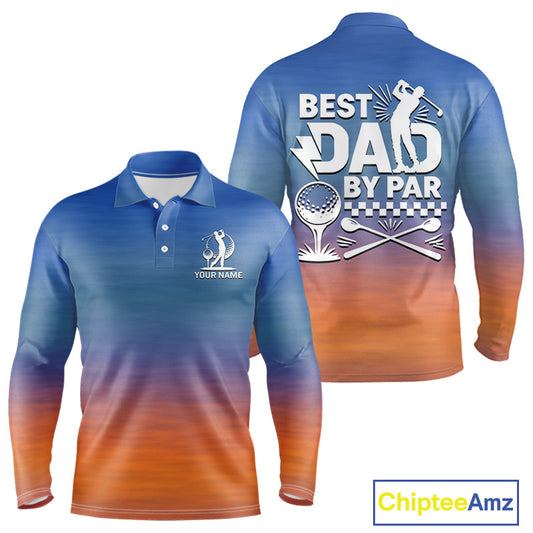 Best Dad By Par Golf Polo Shirt, Golf Shirt For Dad,  Father's Day Gift, Funny Father's Day Shirt NBT612