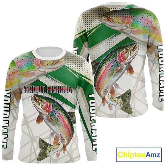 Rainbow Trout Fishing Tournament Shirts Long Sleeve, Custom Trout Fishing Shirts NBT429