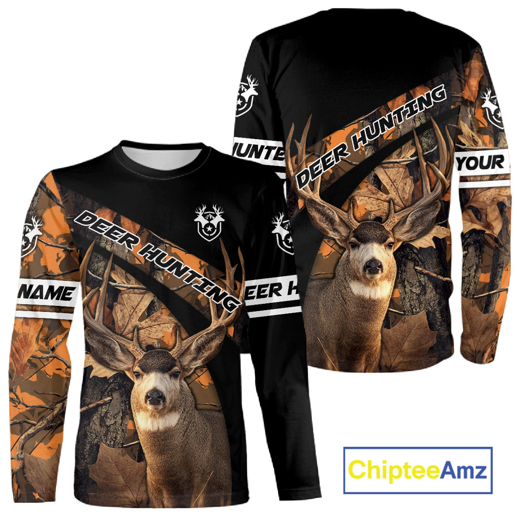 Deer Hunting Orange Camouflage Custom Name Shirts, Personalized Deer Hunting Clothes, Hunting Gifts NBT167