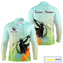 Load image into Gallery viewer, Mens Golf Polo Shirt Colorful Argyle Pattern Custom Name And Team Name Golf Shirt, Golfing Gifts NBT559