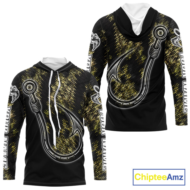 Custom Fish Hooks Bass Fishing Tournament Shirts Long Sleeve, Bass Fishing Shirts NBT454