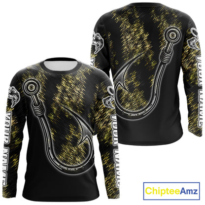 Custom Fish Hooks Bass Fishing Tournament Shirts Long Sleeve, Bass Fishing Shirts NBT454