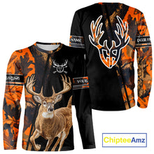 Load image into Gallery viewer, Orange Forest Camo Deer Hunting Shirts, Deer Hunting With Full All Over 3D For Deer Hunters NBT274