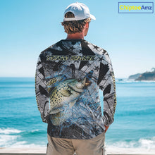 Load image into Gallery viewer, Custom American Flag Crappie Fishing Shirts Long Sleeve, Crappie Patriotic Fishing Shirt NBT471