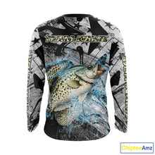 Load image into Gallery viewer, Custom American Flag Crappie Fishing Shirts Long Sleeve, Crappie Patriotic Fishing Shirt NBT471