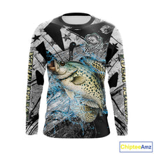 Load image into Gallery viewer, Custom American Flag Crappie Fishing Shirts Long Sleeve, Crappie Patriotic Fishing Shirt NBT471