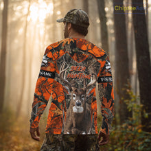 Load image into Gallery viewer, Whitetail Deer Hunting Orange Forest Camo 3D Printed Shirts, Hunting Hoodie Gift for Men NBT319