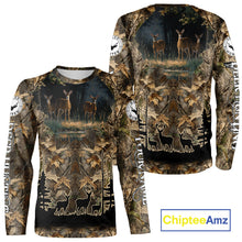 Load image into Gallery viewer, Deer Hunting 3D All Over Print Shirt Custom Brown Fall Season Camo Hunting Clothes NBT322
