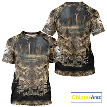 Load image into Gallery viewer, Deer Hunting 3D All Over Print Shirt Custom Brown Fall Season Camo Hunting Clothes NBT322